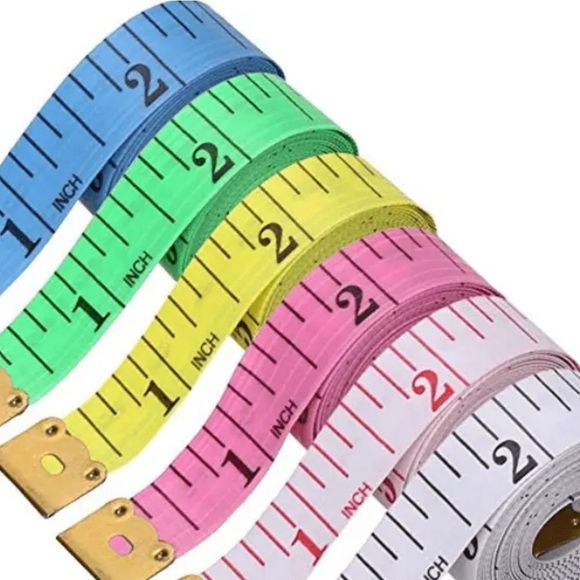 2 Pc. 5ft. Soft Measuring Tapes New Random Colors Only 11mm Width - Picture 5 of 6